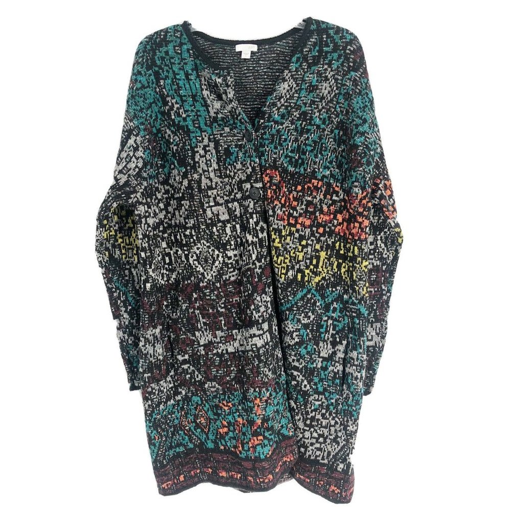 J. Jill Multicolor Patterned Cardigan